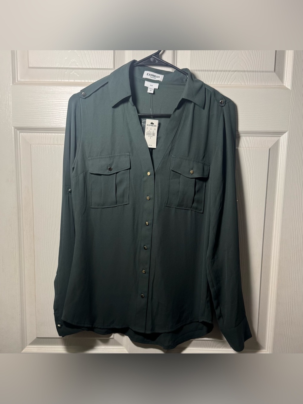 Women’s Express Dark Green Portofino Top S